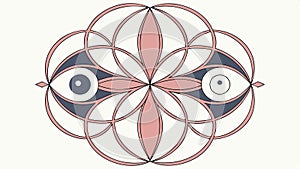 Geometric eye pattern, abstract and modern design element vector design Generative AI