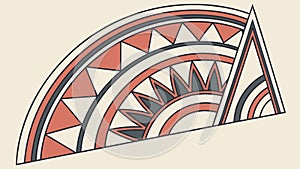 Geometric Fan Pattern Vector, Abstract Decorative Element, vector design Generative AI