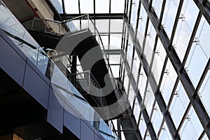 Geometric figures in architecture and construction on city streets