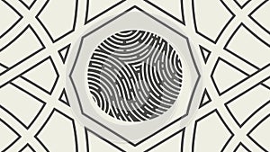 Geometric Fingerprint Pattern, Modern Biometric Design, vector design Generative AI