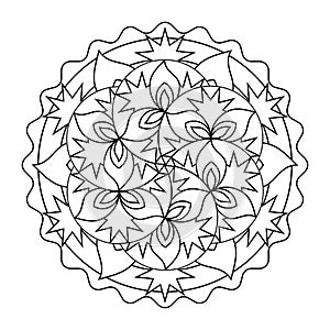 Geometric fire circle vector mandala coloring book