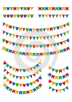 Geometric flags used during Festa Junina in Brazil