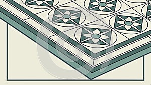 Geometric floor tile pattern, abstract decorative background element vector design Generative AI
