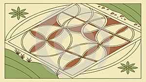 Geometric floor tile pattern, decorative vector design Generative AI