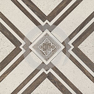 Geometric floor and wall wooden decore tile