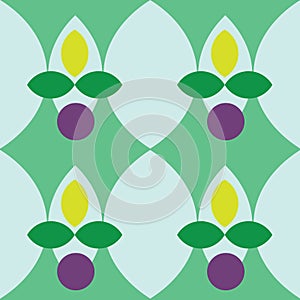 GEOMETRIC FLORA SEAMLESS PATTERN