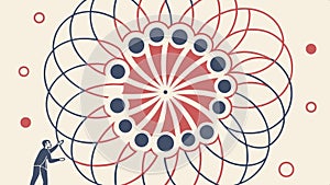 Geometric floral circular pattern design element vector design Generative AI