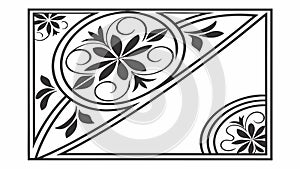 Geometric Floral Pattern Corner Vector Graphic, vector design Generative AI