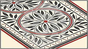 Geometric Floral Pattern, Decorative Border, vector design Generative AI