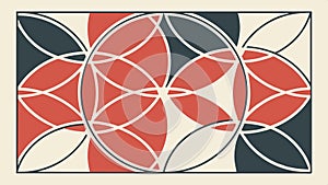 Geometric floral pattern, decorative flowers and abstract nature vector design Generative AI