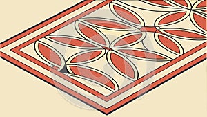 Geometric Floral Pattern Tile Design. Abstract botanical motif. vector design Generative AI