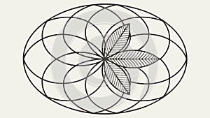 Geometric floral pattern vector abstract illustration, vector design Generative AI