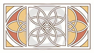 Geometric Floral Rectangular Frame, Ornate Decorative Border, vector design Generative AI