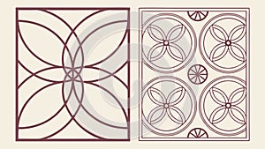 Geometric Floral Tile Pattern Vector, vector design Generative AI
