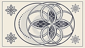 Geometric Floral Tile Pattern Vector Illustration, vector design Generative AI