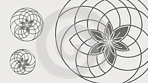Geometric Flower Abstract Vector Pattern, vector design Generative AI