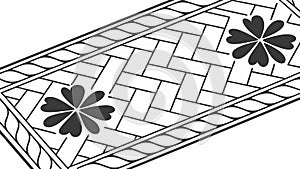 Geometric Flower Grid Pattern Vector Art, Decorative Tile, vector design Generative AI