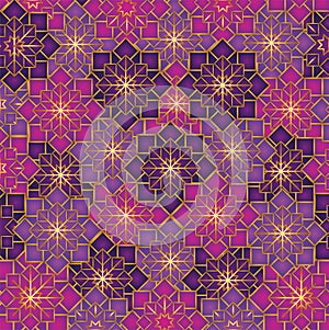 Geometric flowers pattern decoration background