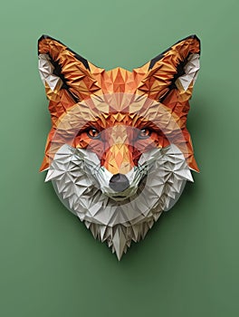 Geometric fox head art photo