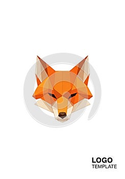 Geometric fox head illustration features sharp, angular shapes in