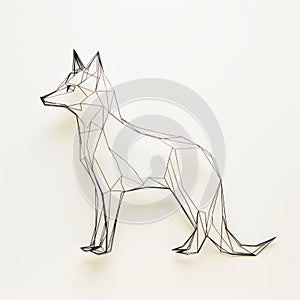 Geometric Fox Wire Sculpture: Digital Illustration Inspired Wall Art
