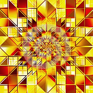 Geometric fractal. Abstract design, stereoscopic image. Illustration photo