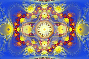 Geometric fractal shape can illustrate daydreaming imagination psychedelic space dreams magic nuclear explosion