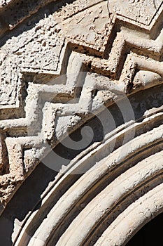 geometric frieze of a medieval portal