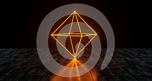 Geometric Futuristic Sci-fi Neon Primitive Prism Light On Dark G