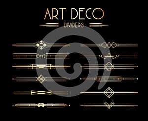 Geometric Gatsby Art Deco Dividers or Decoration Elements