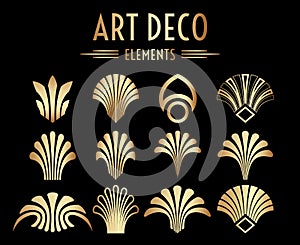 Geometric Gatsby Art Deco Ornaments or Decoration Elements