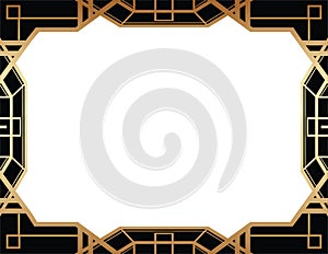 Geometric Gatsby Art Deco Style Border Frame Design