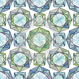 Geometric Gemstone Pattern Illustration