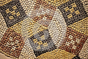 Geometric glass mosaic patterns. ancient greek motifs. zeugma, comagene photo