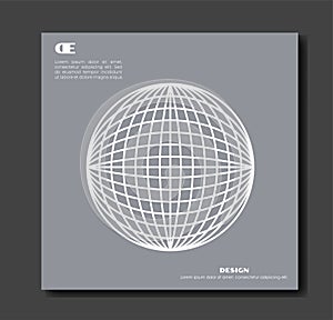 Geometric globe on gray background. Vector illustration