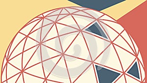 Geometric Globe Structure, Global Connection and Network, vector design Generative AI