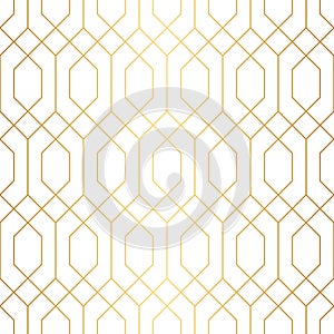 Geometric gold chain seamless pattern