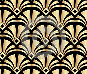 Geometric Gold Gatsby Art Deco Pattern Background Design