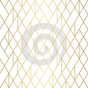 Geometric gold line pattern on white background