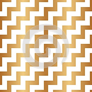 Geometric gold seamless pattern. Repeated chevrons diagonal background. Golden chivron. Design prints. Repeating chevron backdrop.