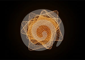 Geometric Golden Light Shape Abstract Composition