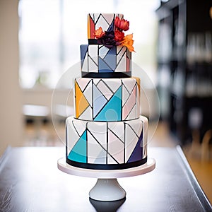 Geometric Grandeur: Strikingly Modern Tiered Cakes