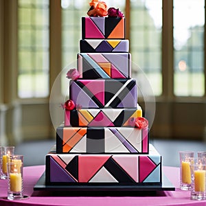 Geometric Grandeur: Strikingly Modern Tiered Cakes