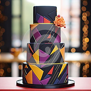 Geometric Grandeur: Strikingly Modern Tiered Cakes