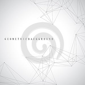 Geometric graphic background molecule and communication. Big data complex with compounds. Lines plexus, minimal array