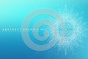 Geometric graphic background molecule and communication. Big data complex with compounds. Perspective backdrop. Minimal