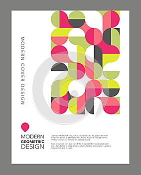 Geometric graphic design template. Retro Bauhaus style.
