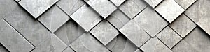 Geometric Gray Tiles Wall Design