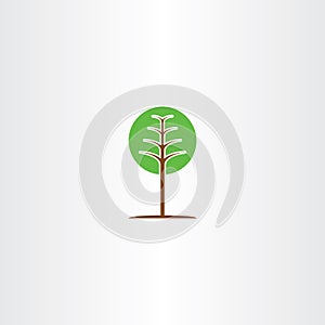 geometric green circle tree icon logo