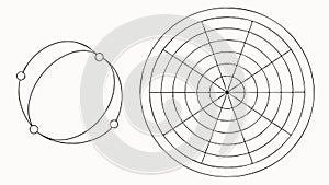 Geometric grid and circular patterns: Abstract design element. vector design Generative AI